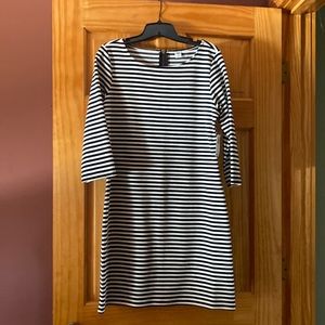 Black and cream striped dress. Size M